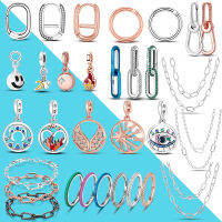 The Eye Medallion Charm ลูกปัด925เงิน Fit สร้อยข้อมือ DIY Hoop Link ต่างหู Sparking Pave แหวน