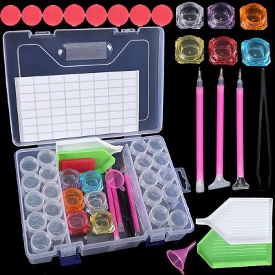 【CW】❦◊  20 Bottles 5d Painting Storage with Paint Accessories Kits Tools for Embroidery Containers