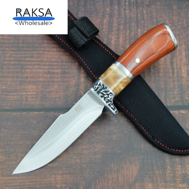 raksa-wholesale-cl06-มีดเดินป่า-มีดยุทธวิธี-มีดแคมป์ปิ้ง-มีดใบตาย-มีดพกพา-มีดพกทหาร-5cr13mov-ยาว22-00ซม-แถมซองไนลอน