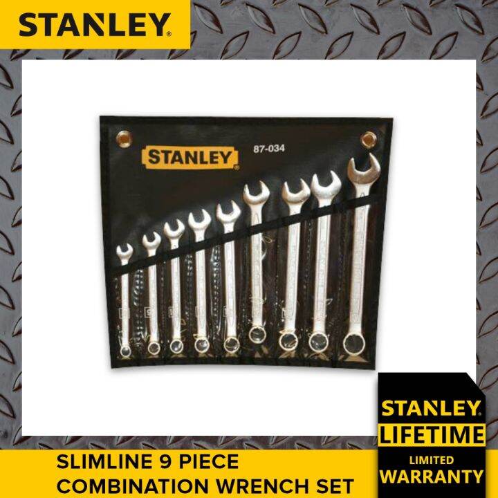 STANLEY® 870341 Slimline 9 Piece Combination Wrench Set Hand Tools