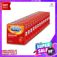 ดูเร็กซ์ ถุงยางอนามัย กลิ่นสตรอเบอรี่ 3 ชิ้น แพ็ค 12 กล่องDurex Strawberry Condom 3 pcs x 12