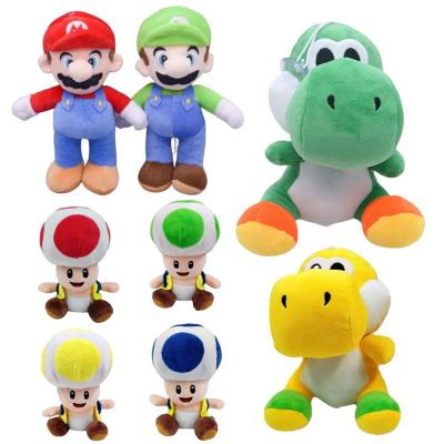 ของเล่นของขวัญวันเกิดตุ๊กตานุ่มนิ่มสำหรับเด็กเกมตุ๊กตาอนิเมะ Super Mario Bros 25ซม.