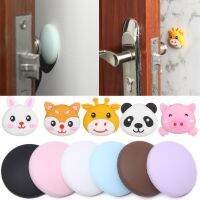 Cartoon Silicone Wall Protector Door Handle Bumper Guard Stopper Self Adhesive Rubber Round Door Crash Pad Anti-slip Home Tools Decorative Door Stops