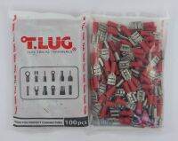 T.LUG หางปลา หางปลาเสียบแอร์ หัวเสียบตัวเมีย แบนหุ้ม สีแดง บรรจุ 100ชิ้น/แพ็ค V 1.5-7A Insulated Female Disconnectors