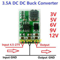 แผงวงจรจ่ายไฟ3.5A DC-DC โมดูลตัวแปลงแรงดันไฟฟ้าแบบ Step-Down โมดูลควบคุม4.5V-27V ถึง3V 5V 6V 9V 12V แผงพลังงาน