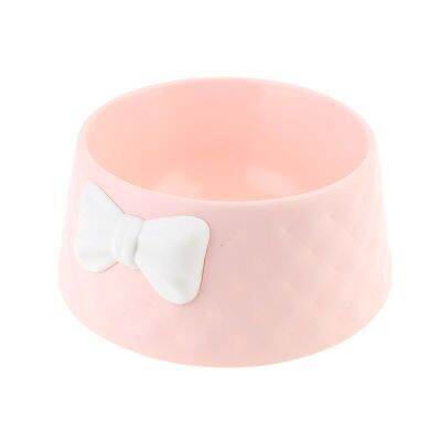 Cute Feeder Rhombus Texture Bow-knot Candy Color Small Dog Cats Bowl