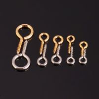 50pcs/lot Pins Eyepins Hooks Eyelets Screw Threaded Clasp Jewelry Making Accessories Supplies