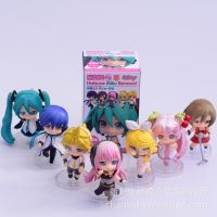 ฟิกเกอร์โมเดลโมเดลเคลื่อนไหวน่ารักๆ Hatsune โมเดลฟิกเกอร์ Pvc กีตาร์1ชิ้นแบบสุ่มของขวัญวันเกิดเด็กหญิงกล่อง