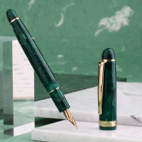 MAJOHN S3อะคริลิเรซิ่นน้ำพุปากกาสีเขียวอิริเดียมพิเศษวิจิตรวิจิตรปลายปากกา0.380.5มิลลิเมตรเขียนปากกาหมึกทองตัดสำนักงานของขวัญ