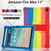 ฝามีขาตั้งซิลิโคนกันกระแทก4ชิ้นสำหรับ Amazon Fire 11 "เคสขาตั้งทำจากซิลิโคนขนาด2023 11"