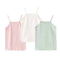 BEAUTYBIGBANGหญิง Camisole เด็กผ้าฝ้ายสีขาวชุด3เรียบง่ายเด็กภายในสาวเสื้อกล้าม3สี