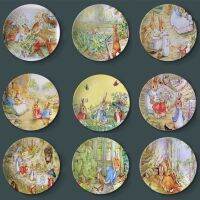 【The bowl of oranges】ฐานวางรูปภาพประกอบนิทานกระต่ายสำหรับแสดงบนเคาน์เตอร์เบียทริกซ์พ็อตเตอร์ภาพ Charming ป้ายแขวนผนังเซรามิก