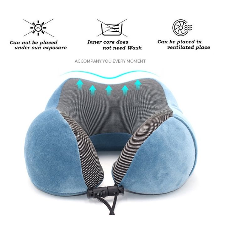 U Shaped Memory Foam Neck Pillows Travel Ergonomics Rebound Cervical ...