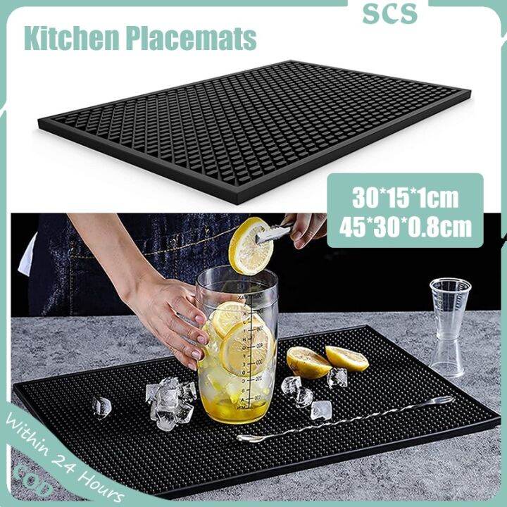 Bar Mat Kitchen Square Rubber Spill Mat Non Slip Service Mat,for Restaurants Counter Top, Bars