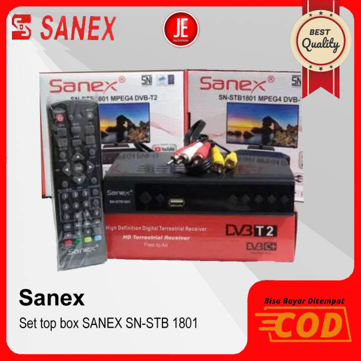 Set top box SANEX SNSTB 1801 / Receiver sinyal Digital DVBT2 Lazada