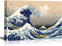 คลื่นใหญ่ Decor24x36ผ้าใบติดผนังศิลปะคานากาว่าโดย Hokusai