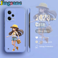 Jingsanc F5 Xiaomi Redmi Note 12 Pro 5G 12 11S 10 9S POCO F5 Pro X4 Xiaomi 13 12T 12 11T 11 10T CIVI 2 Plus Pro Lite 5G 4G NE แบบด้านสีลูกกวาดเด็กผู้หญิงเคสโทรศัพท์สวยไร้กรอบแข็งพีซีป้องกันการตกสีม่วง M001-3