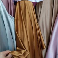 High-density Matte Micro-stretch Satin Fabric By The Meter for Clothes Dresses Cheongsam Sewing Plain Blue Red Soft Drape Summer