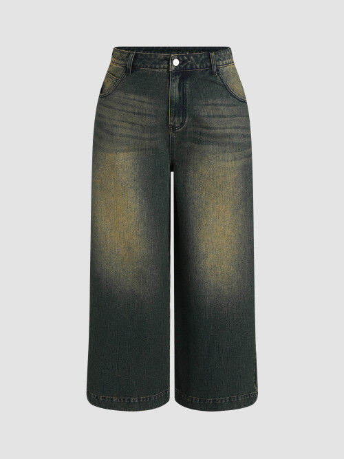 Cider High Waist Straight Leg Jeans Curve & Plus Lazada.co.th