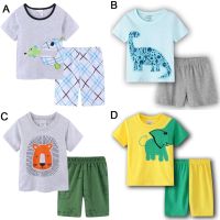 Age 1-7yrs Cotton Boys Kids Pyjamas Set Sleepwear Pajamas Toddler Homewear Short Sleeve Top Shorts