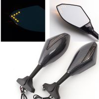 Motor Mirror Motorcycle Motocross LED Turn Signal Blinker Rearview side Mirror For Yahama Suzuki Honda Kawasaki Mirrors