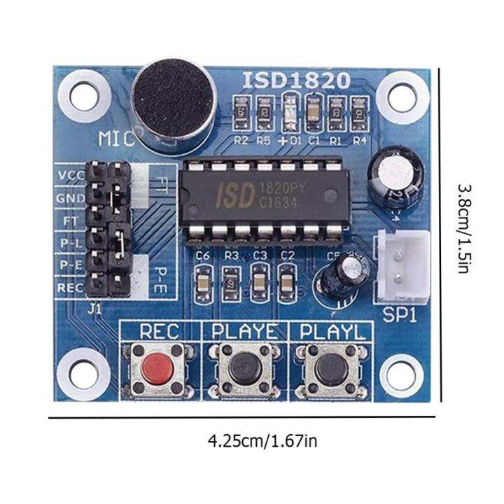 โมดูลบันทึกเล่นซ้ำ-isd1820-dc-3-5v-แบบมืออาชีพบอร์ดบันทึกเล่นซ้ำเสียงพร้อมไมโครโฟนลำโพงเสียงเสียง