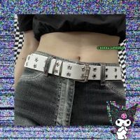 Subculture belt female y2k millennium star hollow rivet punk joker double-breasted full hole belt spice