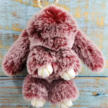 Fuzzy on sale bunny keychain