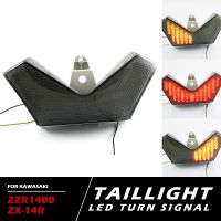 Aki ไฟไฟเบรกท้ายไฟท้ายสัญญาณเลี้ยว LED รถจักรยานยนต์ ZX-14R สำหรับ KAWASAKI Ninja ZX14R ZZR1400 2006-2015อะไหล่แต่ง