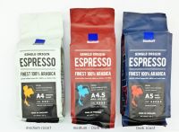 เมล็ดกาแฟคั่ว อราบิก้า 100% Bluekoff 250 กรัม 3 ถุง  COFFEE BEAN ARABICA 100% BLUEKOFF  250 g. 3 pcs. Medium ,Medium-Dark,Dark Roasted