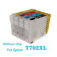 ตลับหมึกรีฟิล T702XL ไม่มีชิปสำหรับ Epson Workforce Pro WF-3720 WF-3733 WF-3730เครื่องพิมพ์เติมตลับหมึก