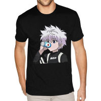 ที่มีคุณภาพดี Killua Hunter X Hunter HxH อะนิเมะเสื้อยืดเด็กหนุ่ม80วินาทีประเดิมผู้ชายแขนสั้นราคาถูกตรา Merch