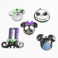 Newest 10pcsbag Halloween Series Of Products : Chunky Enamel Witch Shoes,Ghost, SpiderCas Pendant