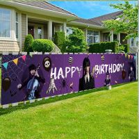 Wednesday Addams 300cm Banner Celebration Banners Party Decorations Background Photography Props Baby Shower Birthday Gift 2023