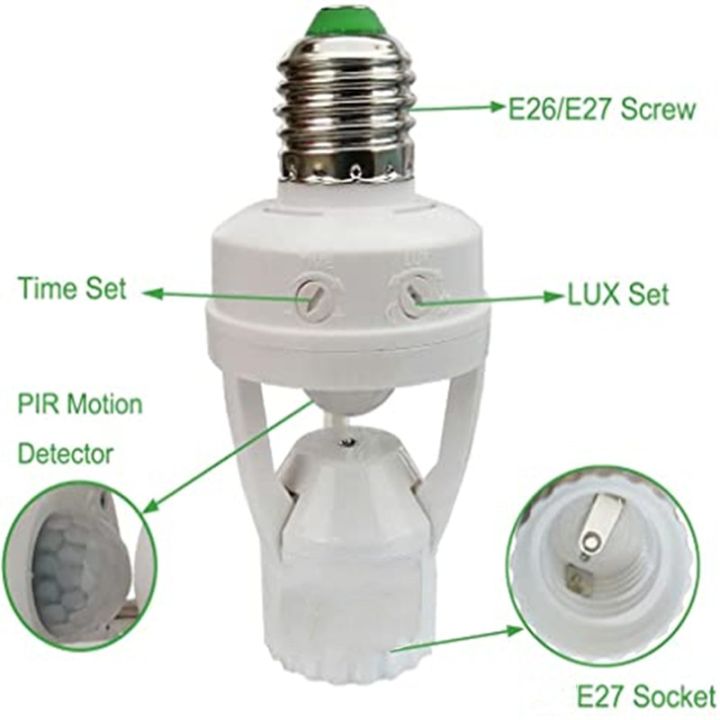 saklar-lampu-sensor-เคลื่อนไหว-e27-100-240v-ฐานโคมไฟ-e27ที่ตรวจกับการเคลื่อนไหวพร้อมอะแดปเตอร์ซ็อกเก็ตหลอดไฟสวิตช์อัจฉริยะควบคุมแสง