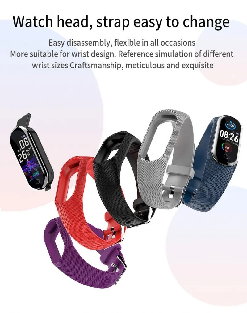 ID116 Smart Bracelet Fitness Tracker Color Screen Smart Watch Heart Rate  Blood Pressure Pedometer