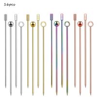 Stainless Steel  Cocktail Sticks Fruit Sticks Reusable Drink Picks Martini Picks Toothpicks for Drinks Cables