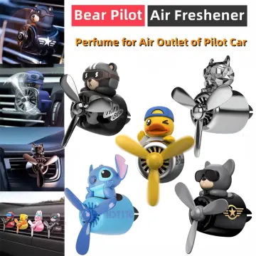 Shop Car Air Freshener Auto Accessories Interior Perfume Diffuser Bear Pilot  Rotating Propeller Outlet Fragrance Design online - Jan 2024