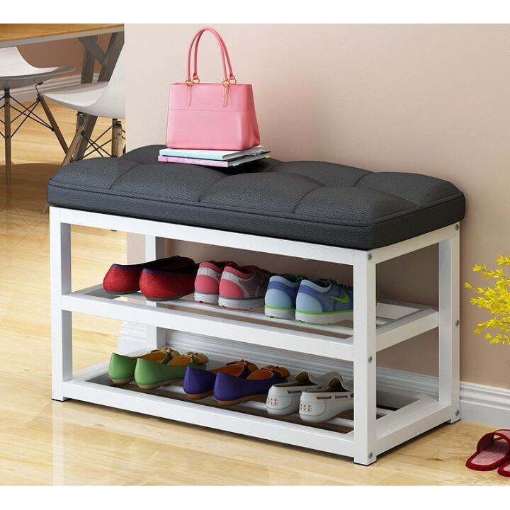 Modern Shoe Rack Storage With Soft Cushion Shoe Bench Stool As747 