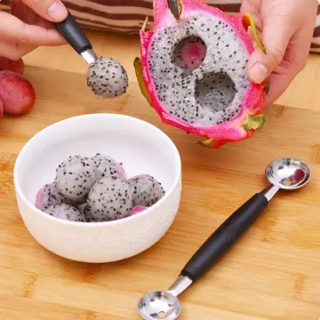 New Stainless Steel Cook Dual Double Melon Baller Ice Cream Scoop Fruit  Spoon