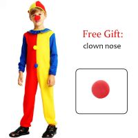 Umorden Naughty Joker Jester Clown Costume Child Kids Boys Girls Fantasia Party Carnival Purim Halloween Costumes Cosplay