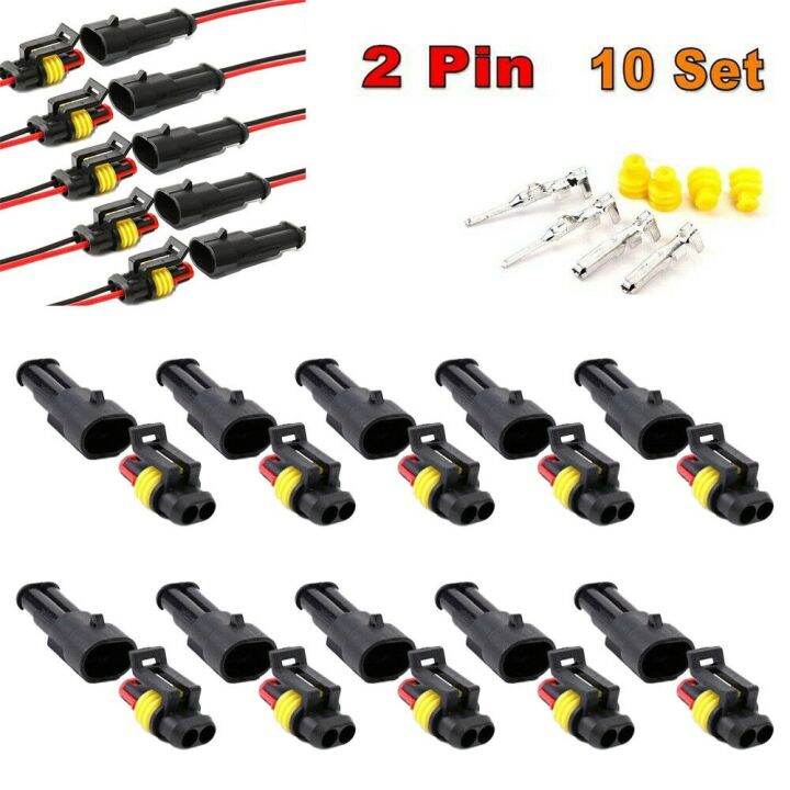 12v 2pin Electrical Connectors 12v Wire Connector Waterproof - 10 Kit