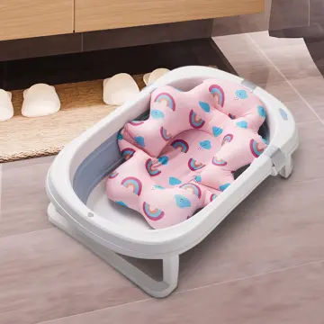 Inflatable Baby Bathtub, Anti- Slip Toddler Tub Portable Newborn Bathtub  with Foldable Shower Basin Travel Tub for 6-36 Months Infants Bathing