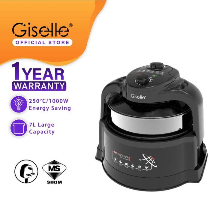 Air Fryer Giselle Energy Saving Air Fryer with Glass Lid and Extender