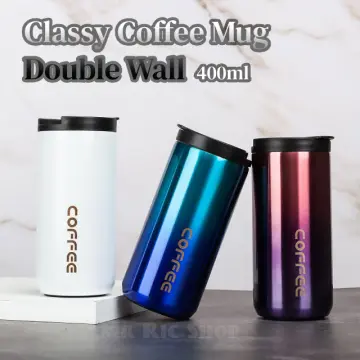 400ml/550ml Coffee Mug Double Layer Leak Proof Flask Thermos Hot