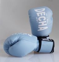 นวม ชกมวย เดชา ฟ้า DECHA Boxing Gloves Semi Leather 8-10 oz. ต่อยมวย มวยไทย