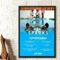 Sparks Hippopotamus Vintage Music ภาพพิมพ์ผ้าใบโปสเตอร์ศิลปะภาพฝาผนังตกแต่งบ้าน (ไร้กรอบ)