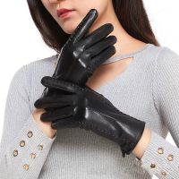 High Quality Elegant Women Lambskin Leather Gloves Autumn And Winter Thermal Hot Trendy Female Glove