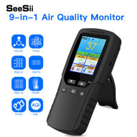 SeeSii 9 In 1หน้าจอที่มีคุณภาพอากาศในร่มกลางแจ้ง,PM2.5, PM1.0, PM10, HCHO,เครื่องตรวจจับ TVOC,เมตร,เครื่องทดสอบ,เซ็นเซอร์ความชื้นและอุณหภูมิ,จอภาพ AQI