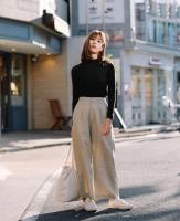 PRE-ORDER สินค้ารอประมาณ 10-14 วัน - Behers - Wide Leg Pant กางเกงขาบานผ้าลินิน 100%